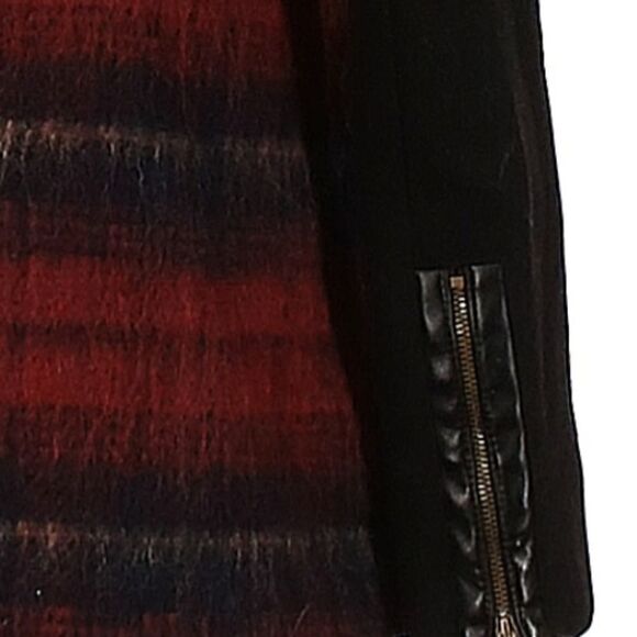 Elevenses Wool blend Hooded Coat with Detachable Faux Fur Tartan Sz XSMALL - Picture 12 of 16